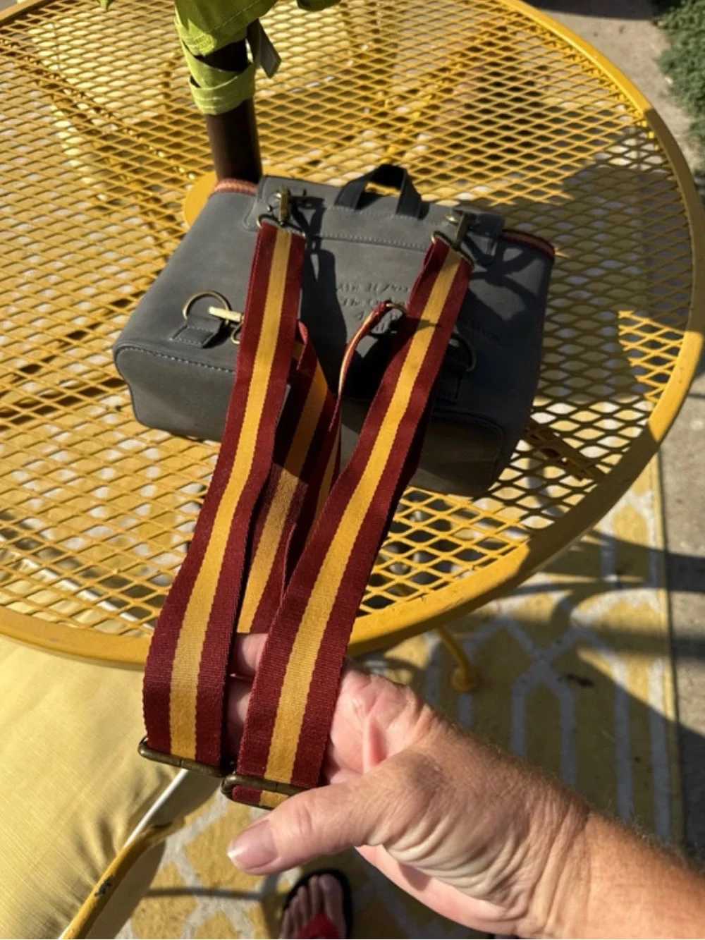 Harry Potter Gray Mini Backpack with Gryffindor Stripe